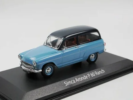 1:43 Norev Simca Aronde P60 Ranch 1961 bicolore blauw - 1