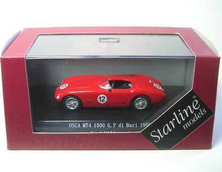 1:43 Starline Osca MT4 1500 #12 G.P di Bari 1956 rood - 1