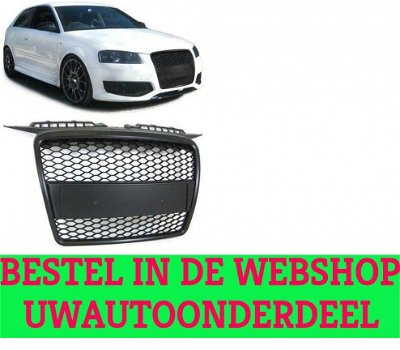 Audi A3 8P Honingraat Sport Grill S line Look Black 05 / 08 - 1