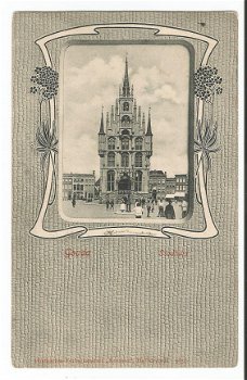 Oude ansichtkaart Gouda : Stadhuis - 1