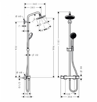 Hansgrohe douchesysteem Croma 160 - 2