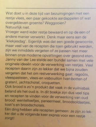 Restjeskookboek - Janny van der Lee-Van der Heijden - Afbeelding 2