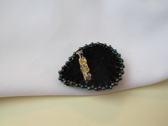 Broche lieveheersbeestje kleine glaskraaltjes 3.9x3.2 cm - Afbeelding 4
