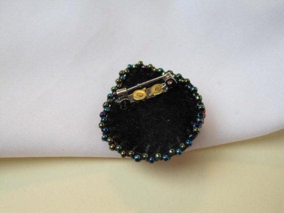 Broche lieveheersbeestje kleine glaskraaltjes 3.9x3.2 cm - Afbeelding 6