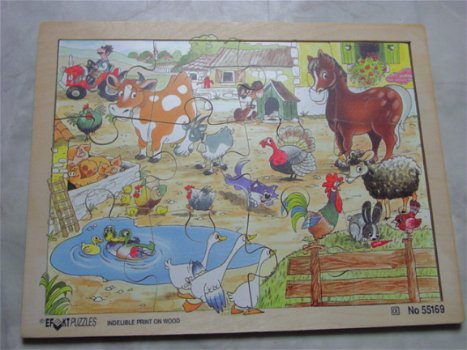 houten puzzel boerderij - 1