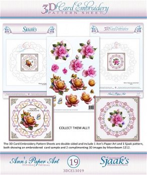 3D Card Embroidery Pattern Sheet with Ann & Sjaak ; 3DCE13019 - 1