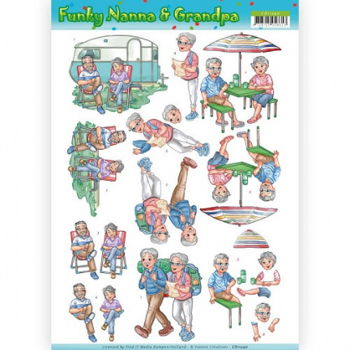 Yvonne Creations, Knipvel Funky Nanna & Grandpa - Vacation ; CD11240 - 1