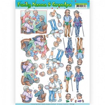 Yvonne Creations, Knipvel Funky Nanna & Grandpa - Sporting Together ; CD11239 - 1