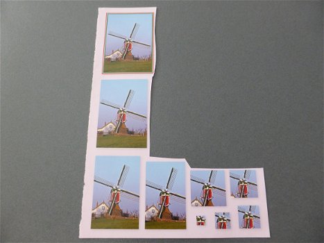 3D Knipvel 353, molen/pyramide - 1