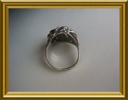 Mooie zilveren design ring : grillig - 2