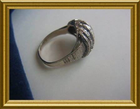 Mooie zilveren design ring : grillig - 4