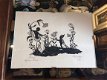 Mooi antiek knipwerk, knipselkunst, papierknipkunst, silhouet, 1929 - 0 - Thumbnail