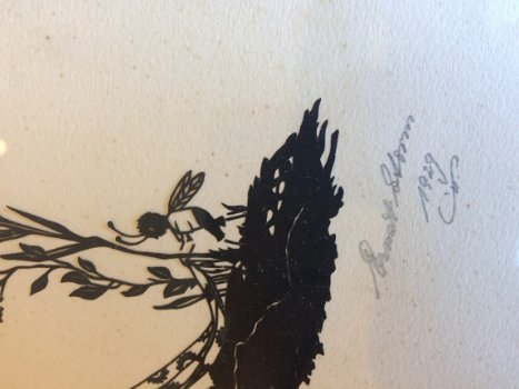 Mooi antiek knipwerk, knipselkunst, papierknipkunst, silhouet, 1929 - 3