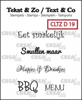 Crealies, Clearstamp Tekst & Zo - Eten ; CLTZD19 - 1