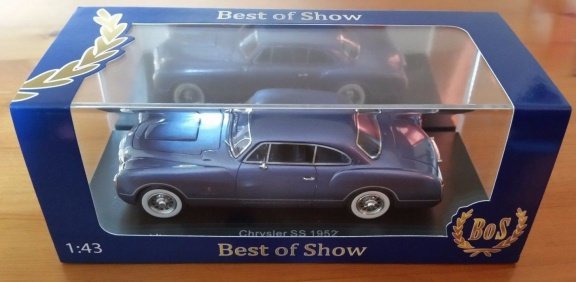 1:43 BoS Models Chrysler SS 1952 metallic blauw resin - 5