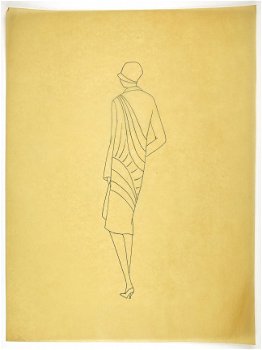 A307 Art Deco Modeontwerp Lijntekening (c. 40 x 29,5 cm) - 1