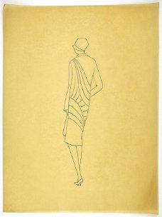 A307 Art Deco Modeontwerp Lijntekening (c. 40 x 29,5 cm)