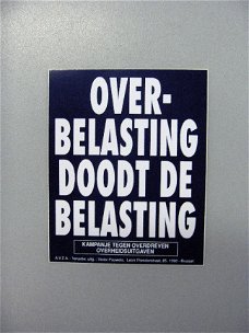 sticker "overbelasting doodt de belasting"