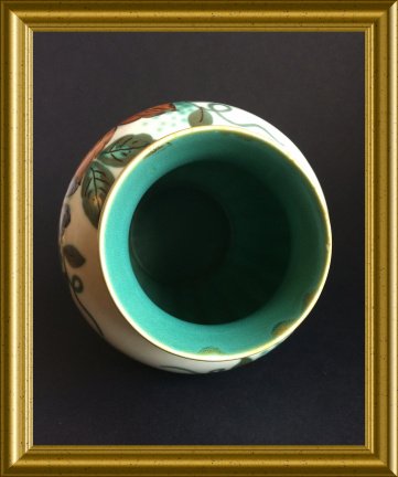 Oud platelen vaasje : PZH plateel Gouda, decor Wally - Afbeelding 6