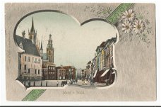 Oude ansichtkaart Gouda: Markt