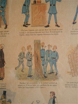 Oude striptekening in lijst : Imagerie Artistique, Le nez blue, Eugène Le Mouël 1886 - 2