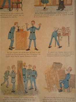 Oude striptekening in lijst : Imagerie Artistique, Le nez blue, Eugène Le Mouël 1886 - 4