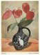 Bloemenkaart Anthuriums met de voet geschilderd 1955 - 1 - Thumbnail