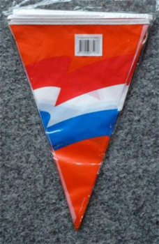 Vlaggenlijn PE oranje met r/w/b waperende vlag - 1