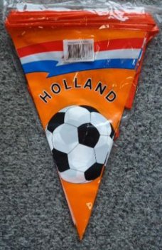 Vlaggenlijn punt  oranje met voetbal