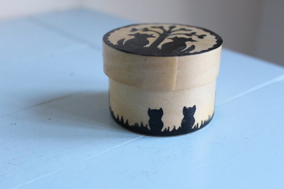 Klein decoratief doosje met katten - Afbeelding 3
