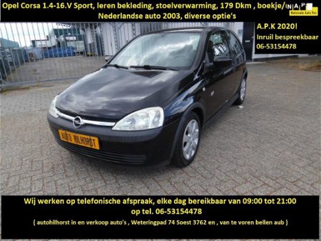 Opel Corsa - 1.4-16V Sport , Corsa 1.4-16.V Sport, leer / stoelverwarming, enz, Diverse Corsas - 1