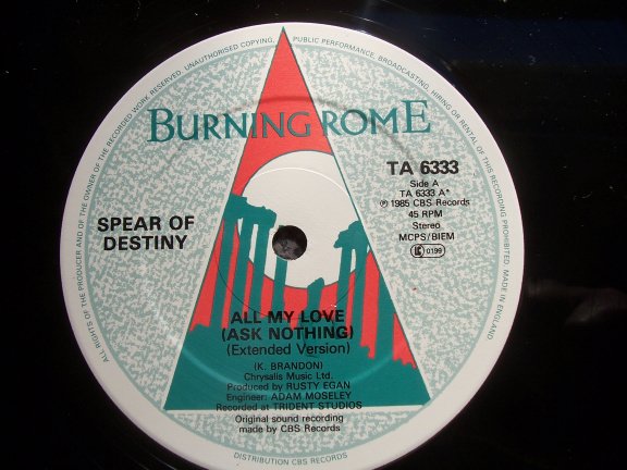 SPEAR OF DESTINY ALL MY LOVE - Afbeelding 2