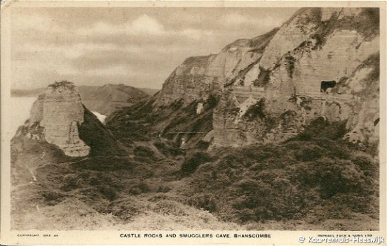 Engeland Castle rocks and Smugglers cave. Branscombe - 1