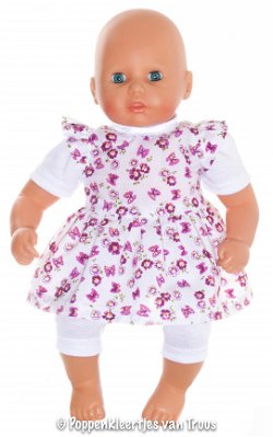 Annabel 36 cm 2 dlg. Bloem/vlindersetje lila/wit
