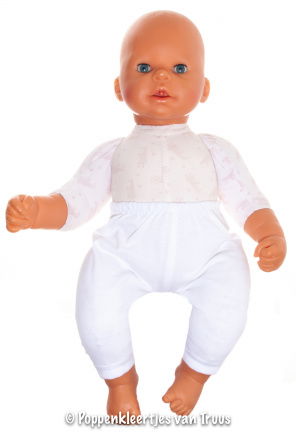Chou Chou 48 cm 2 dlg. Roze/wit setje - Afbeelding 3