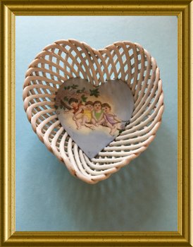 Oud porseleinen schaaltje : kindjes op tak // antique porcelain bowl - 7