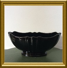 Mooie zwarte ovale schaal : persglas