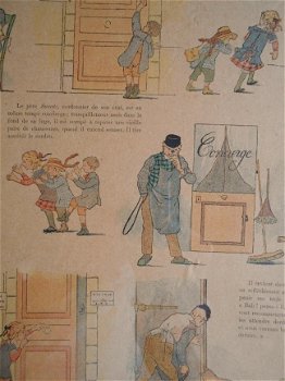 Oude striptekening in lijst : imagerie Artistique, La colere d'un concierge, Firmin Bouisset, 1886 - 3