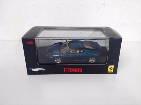 1:43 HotWheels Elite P9949 Ferrari F430 2004 donkerblauw - 1