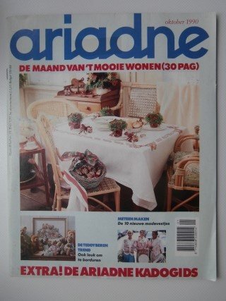 Ariadne nr 10,1990 + patronen giletjes + Teddyberen en Kerstkleed in kruissteek + 4 Kerstborduren - nr. 1