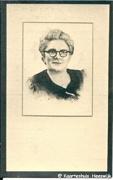 Bidprentje Gijsberdina Geerkens Schijnel 1890-Schijndel 1950