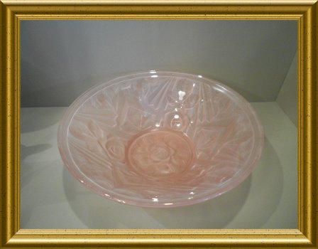 Mooi oud roze art deco glazen schaaltje - 2