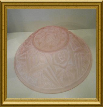 Mooi oud roze art deco glazen schaaltje - 4