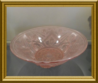 Mooi oud roze art deco glazen schaaltje - 8