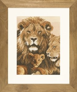 Borduurpakket "LEEUWENFAMILIE" NIEUW !