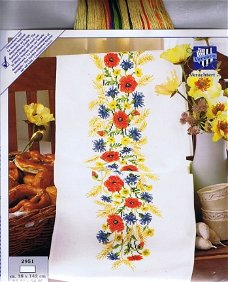 VERVACO BORDUURPAKKET LANGE TAFELLOPER ,BLOEMEN 36 X 142 CM op=op