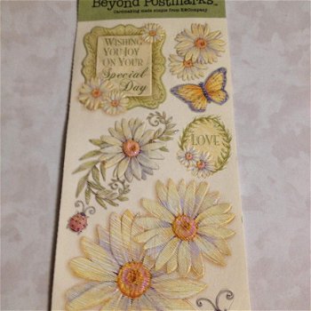 Beyond postmarks emboissed stickers bloemen - 1