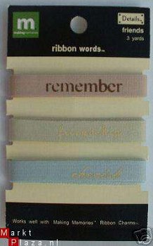 MAKING MEMORIES ribbon words lint friends - 1