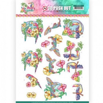 Yvonne Creations, 3D Pushout Happy Tropics - Exotic Birds; SB10364 - 1