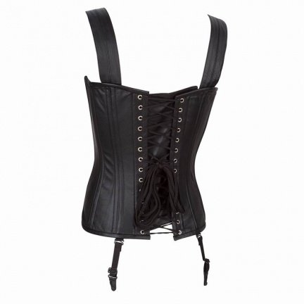 Echt leren corset model 04 zwart in xs t/m 10xl - Afbeelding 2